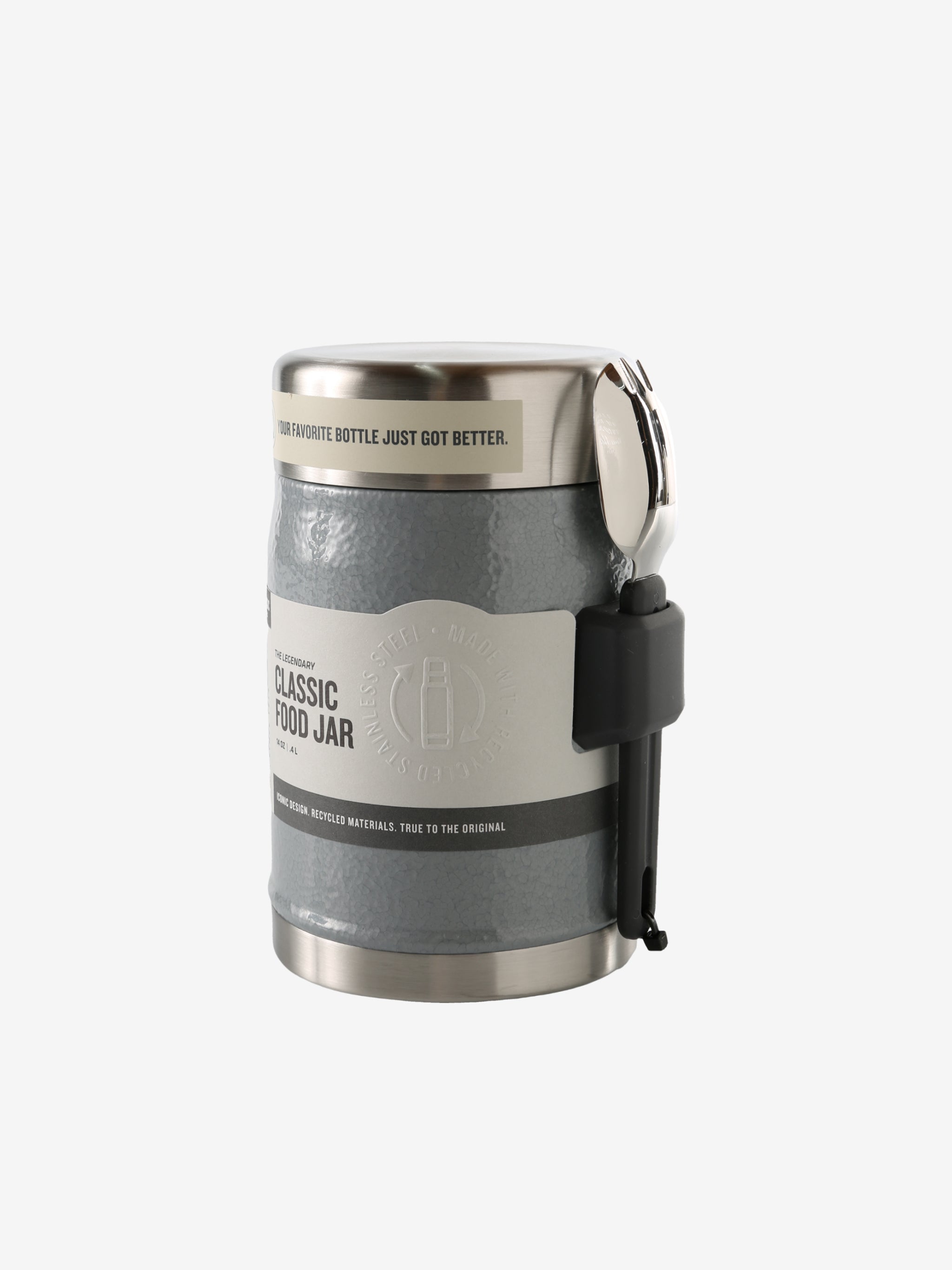 Grey jar, front view