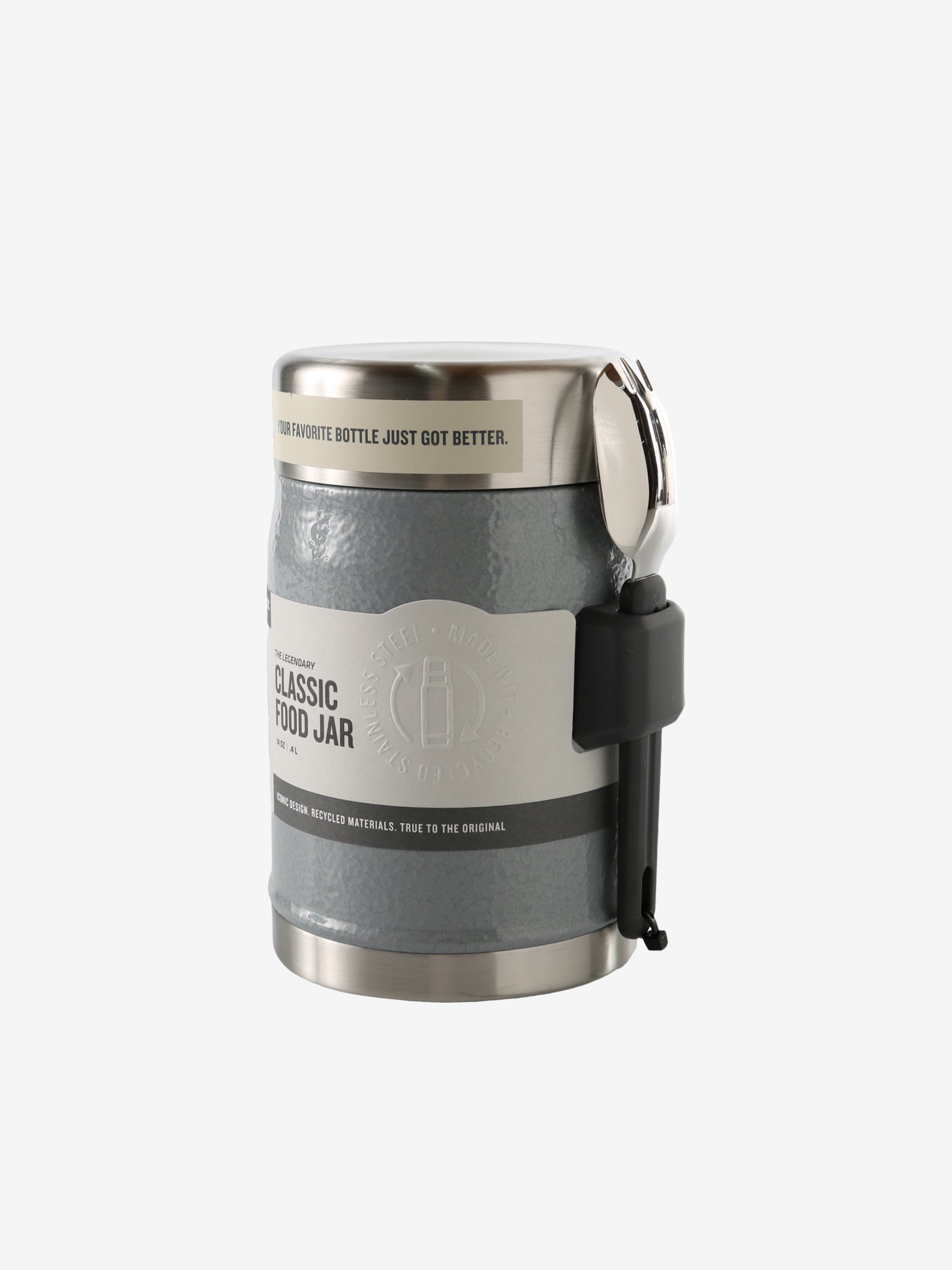 Grey jar, front view