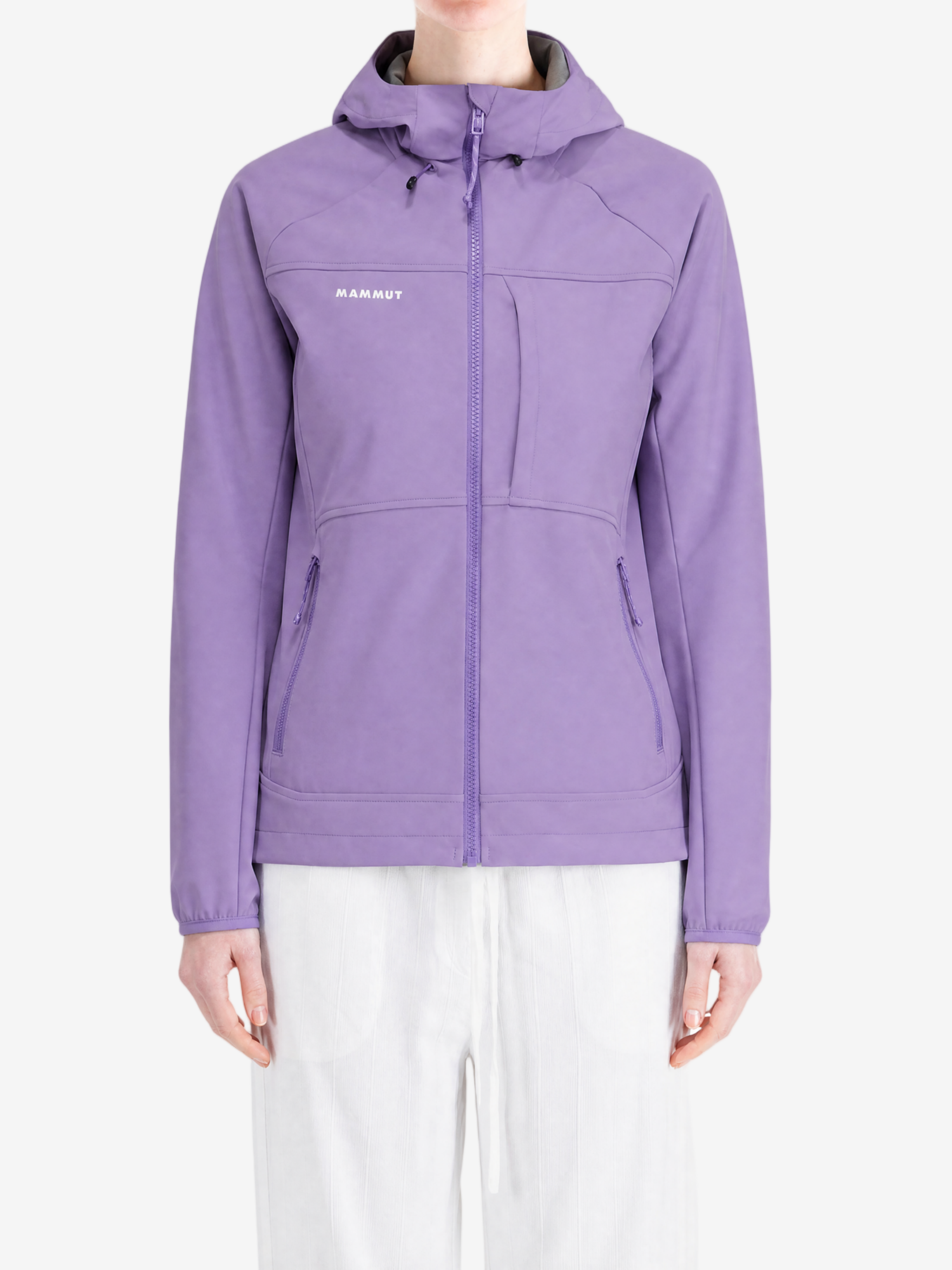 Purple jacket, full body view