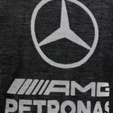 Close up of black t-shirt, showing texture of the Wool and  Polyamide fabric