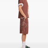 Brown shirt, full body view