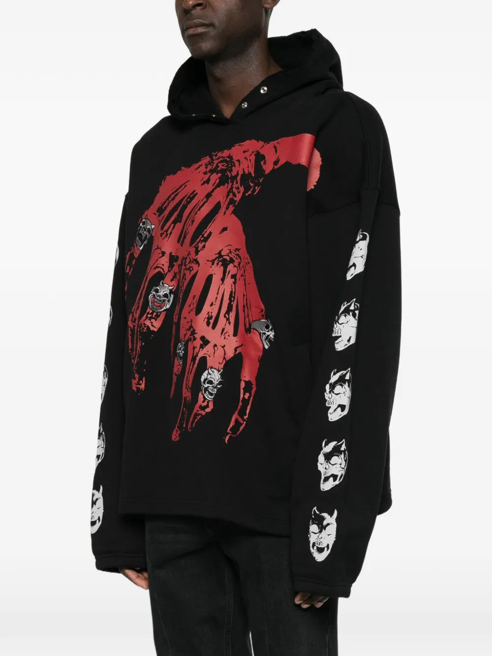 Black hoodie, full body view