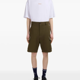 Green shorts,full body view