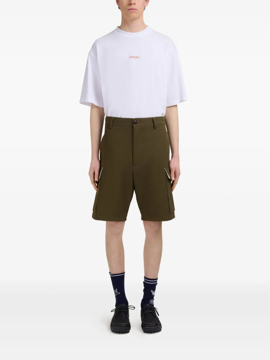 Green shorts,full body view