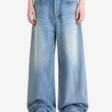 Blue pants, full body view