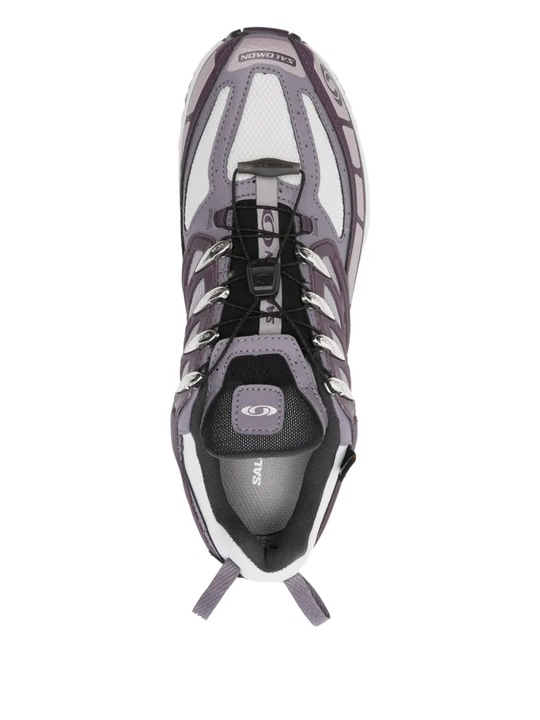 Purple sneakers, top view