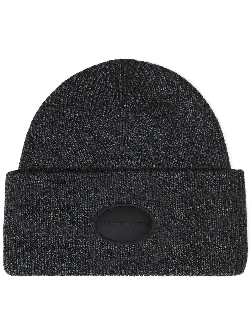 ALEXANDER WANG - Women Ribbed Beanie With Domed Logo Patch