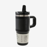 black tumbler, front view