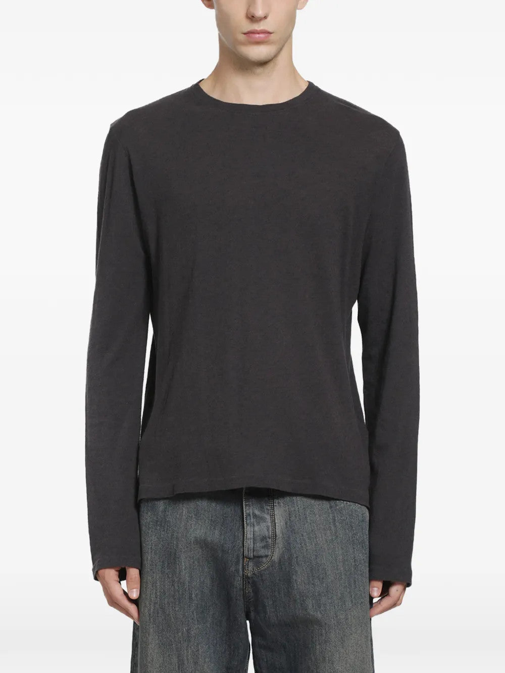 Black knitwear, full body view