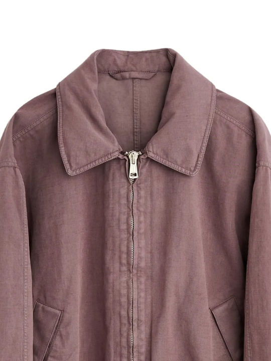 close up of pink jackets-coats,showing texture of the cotton fabric