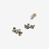 White earrings, front view