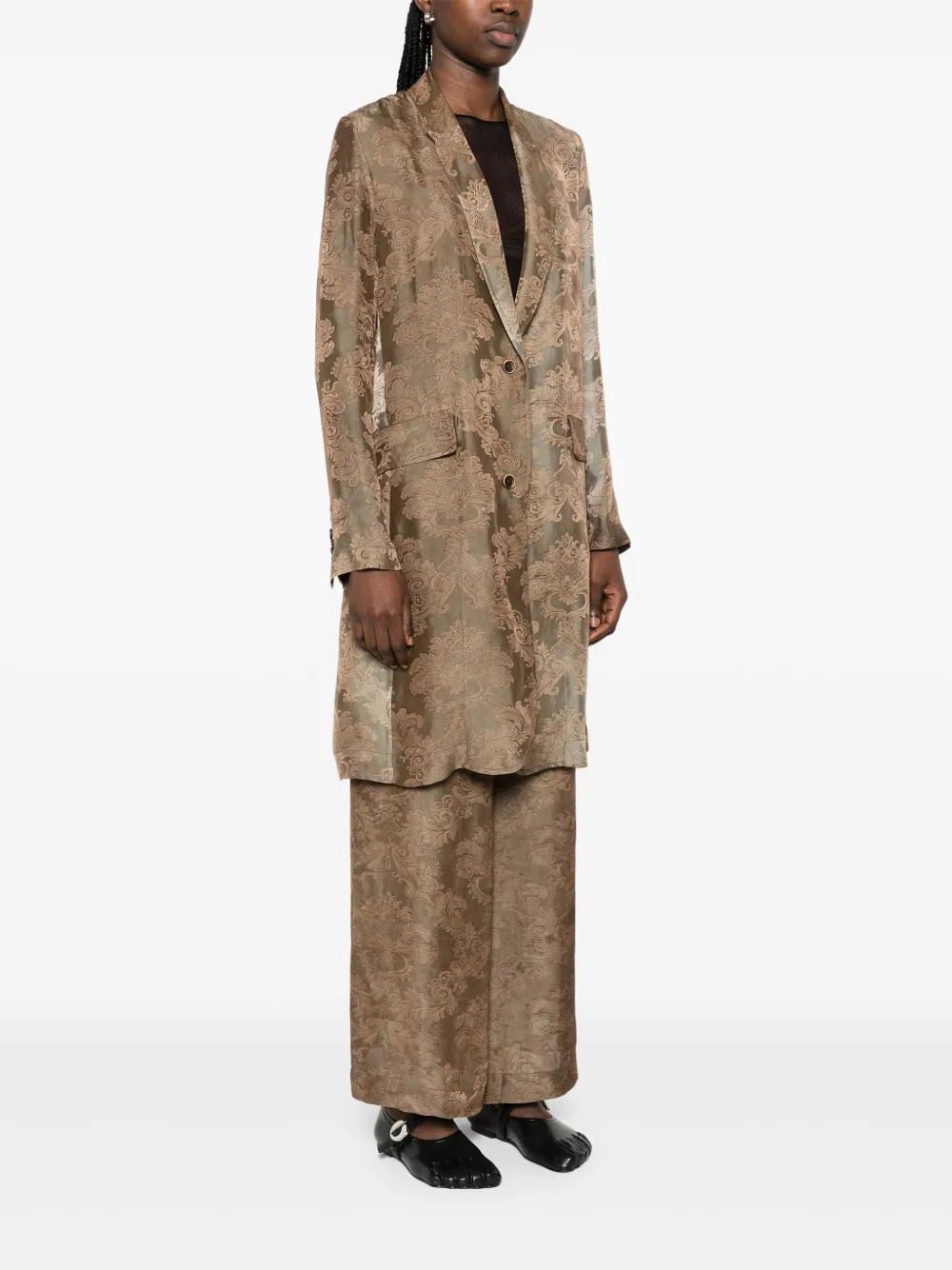 Brown coat,full body view