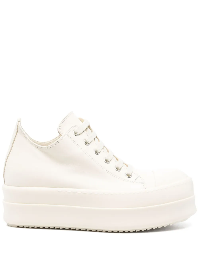 RICK OWENS - Women Leather Mega Bumper Low Sneakers