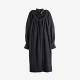 COMMUNS - Women Gathered High-Neck Long Sleeve Dress