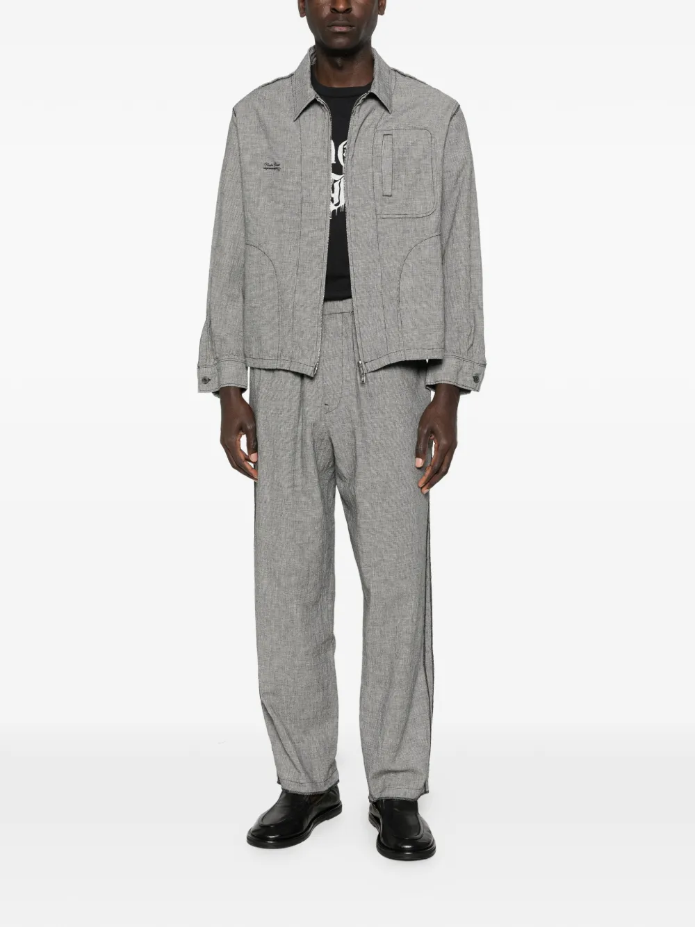 Grey jackets-coats, full bodu view