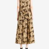 Tan dress, full body view