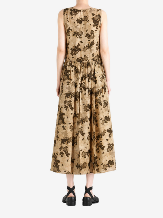 Tan dress, full body view
