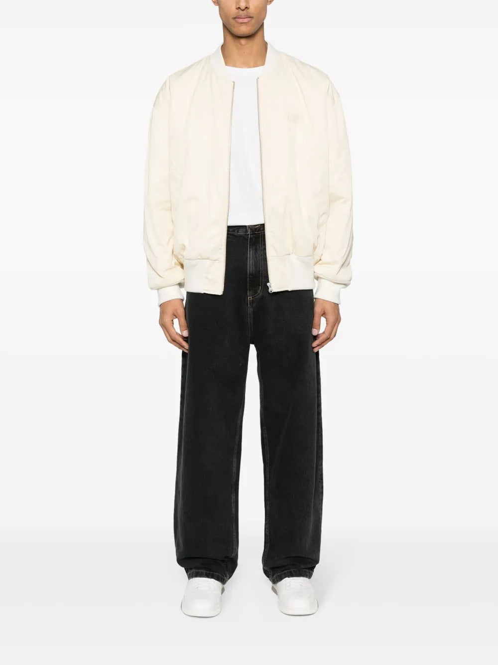 Blue pants, full body view