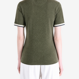 Green shirt worn by a person, showing the shirt fit