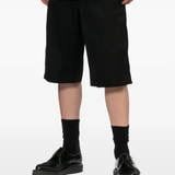 Black shorts worn by a person, showing the shorts's fit