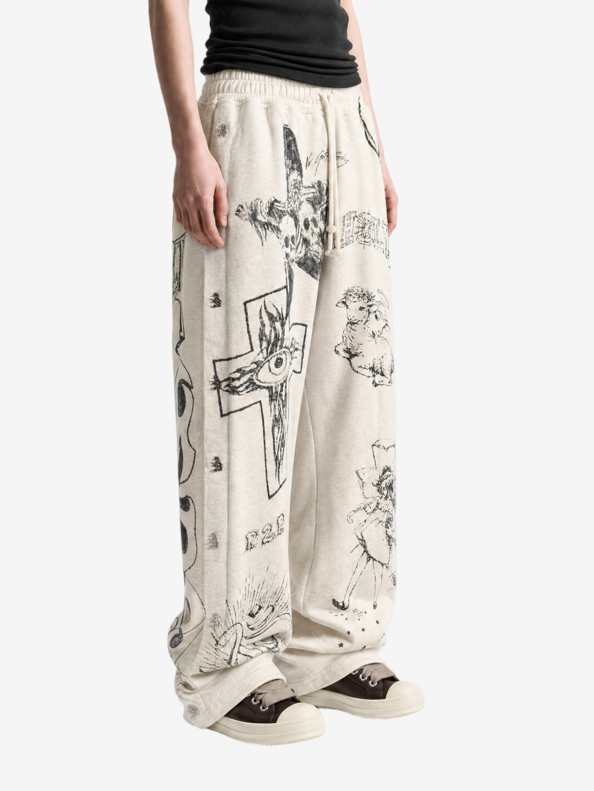 Tan pants, full body view