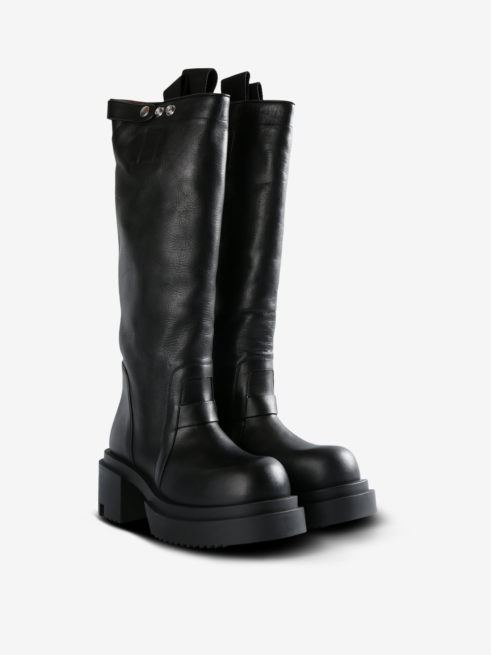 Black high boots, front view