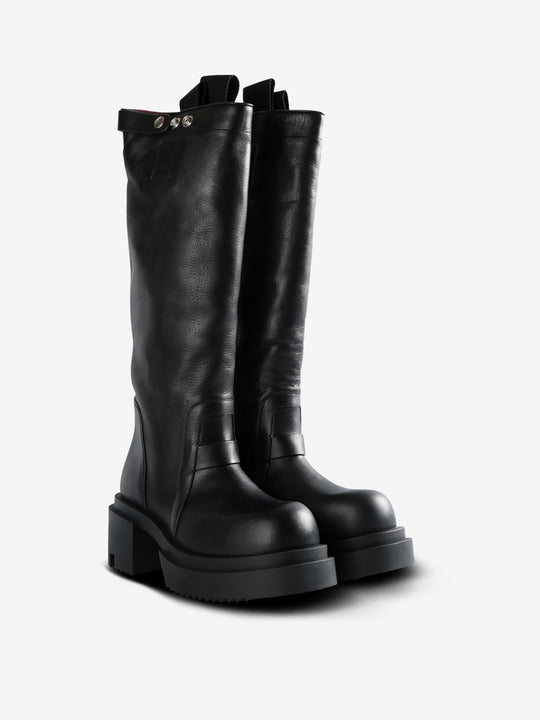 Black high boots, front view