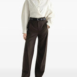 Brown pants, full body view