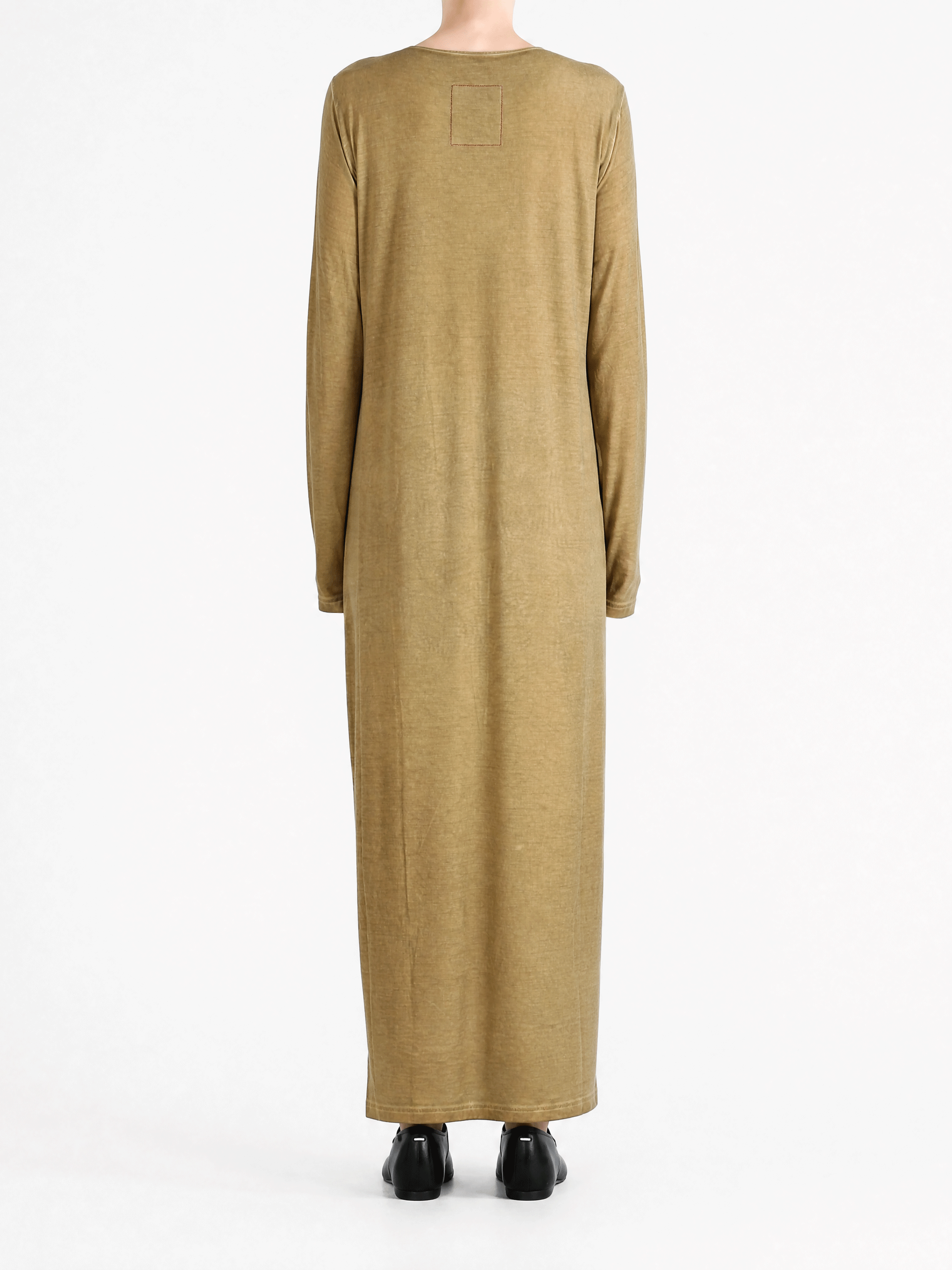 Tan dress, full body view