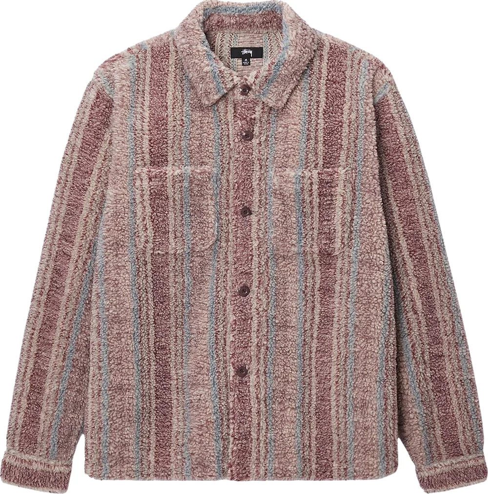 STUSSY - Men Stripe Sherpa Shirt