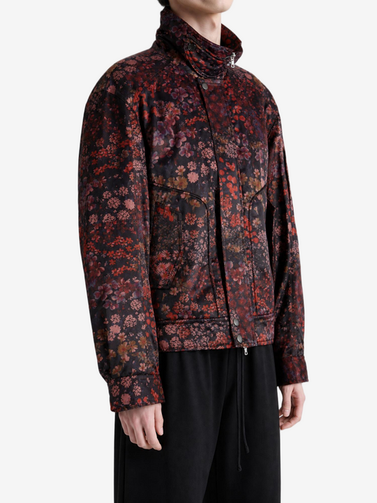 Burgundy jacket worn by a person, showing the jacket fit