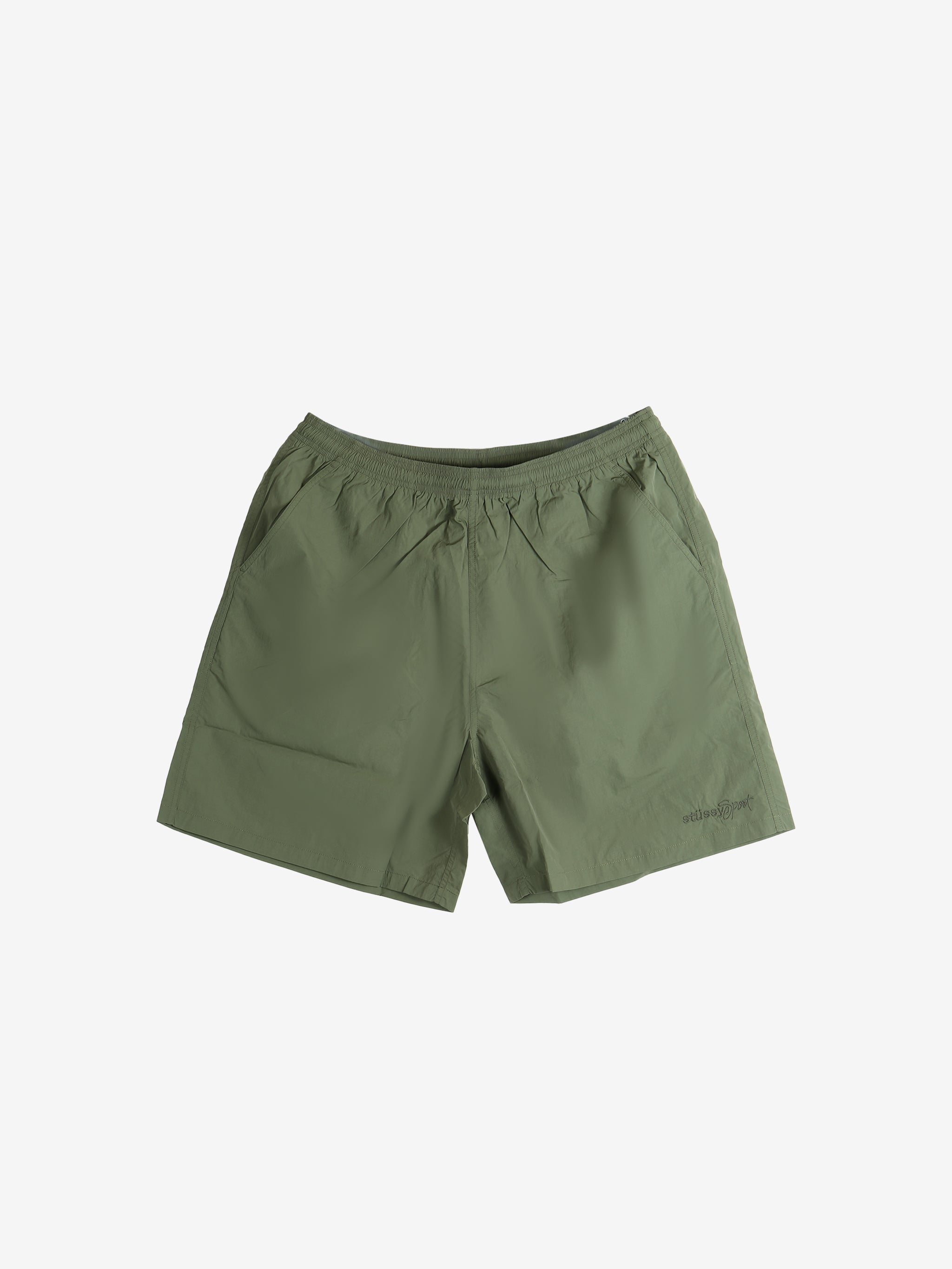 Green shorts, front view
