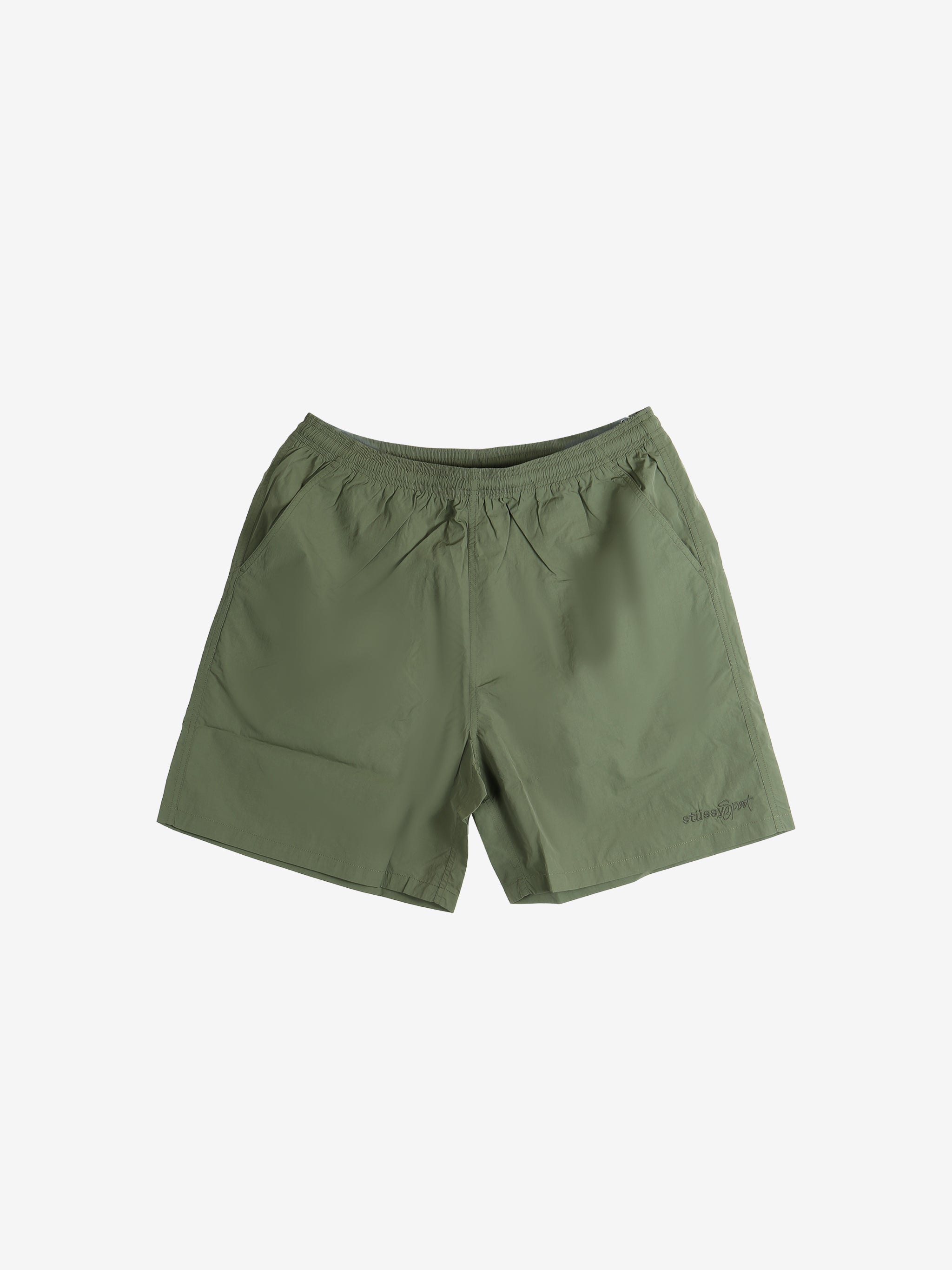 Green shorts, front view