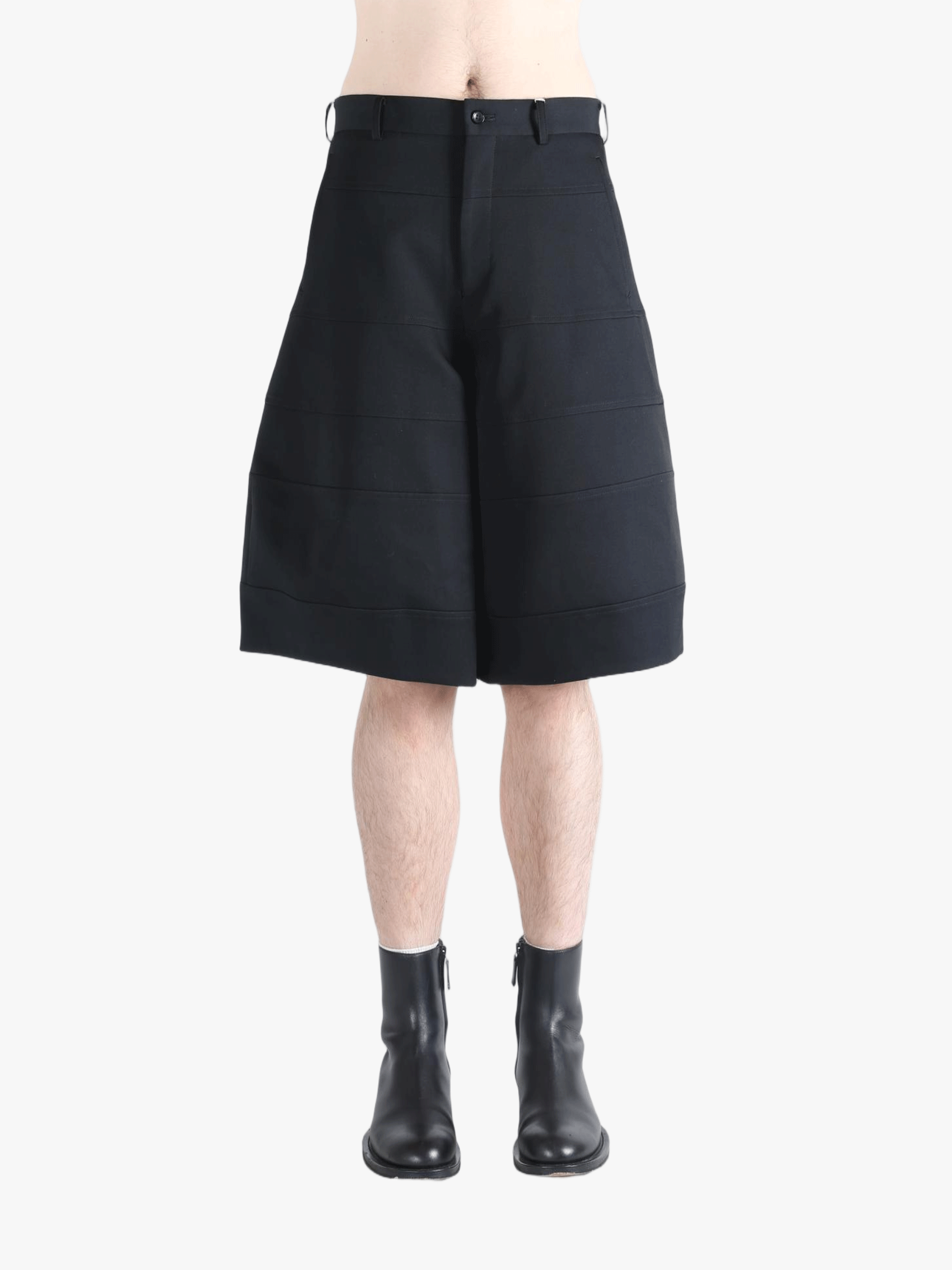 Black shorts worn by a person, showing the shorts fit