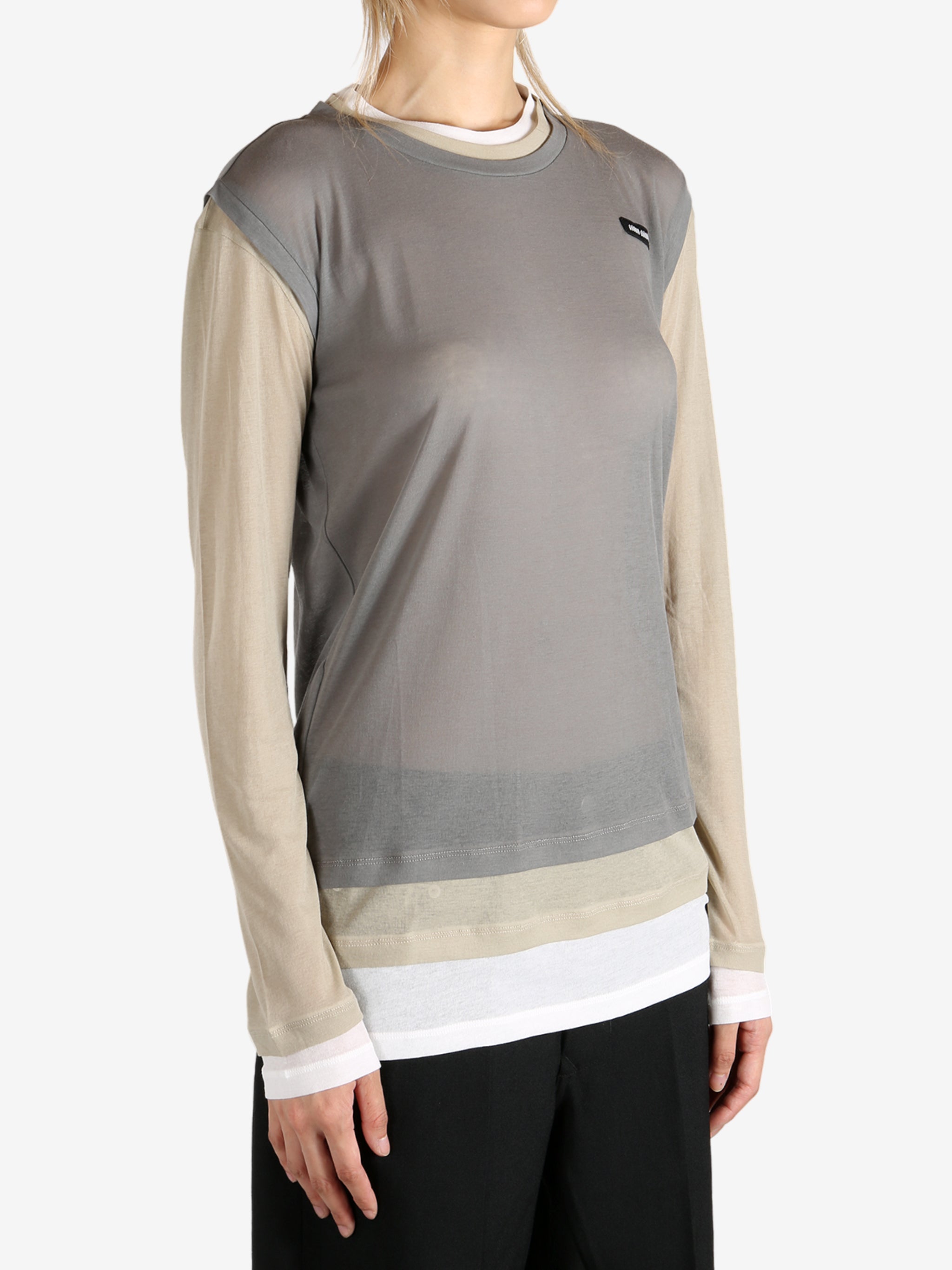 MIU MIU - Women Multi Layer Jersey Top – Atelier New York MIU MIU - Women Multi Layer Jersey Top – Atelier New York