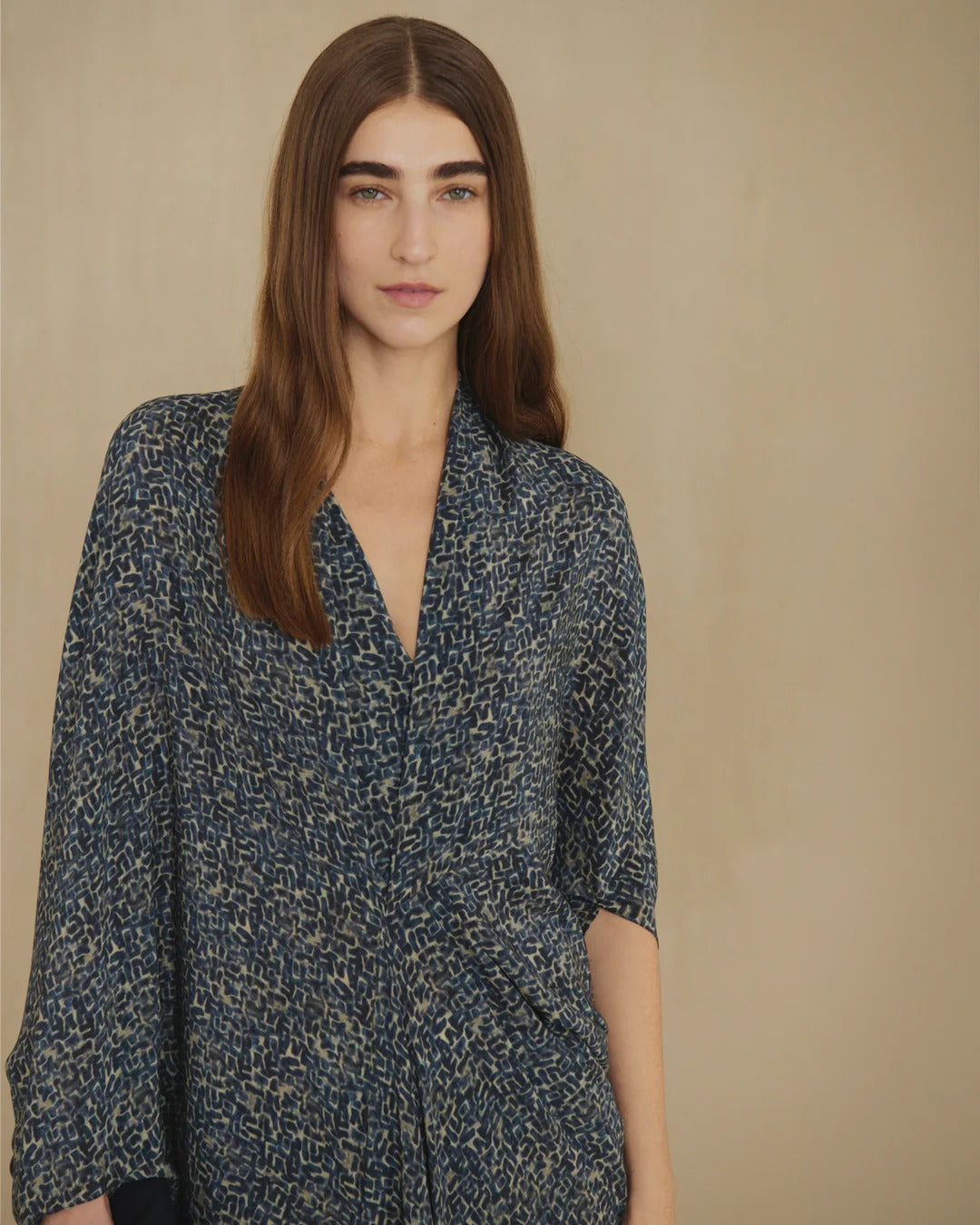 Navy dress worn by a person, showing the dress fit