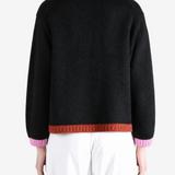 Black knitwear, full body view