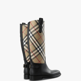 Tan boots, side view
