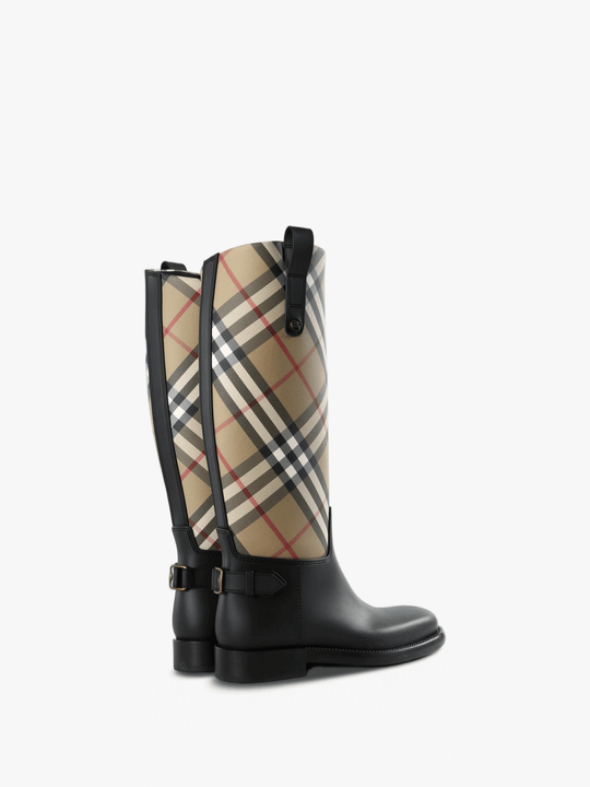 Tan boots, side view