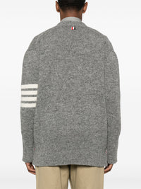 THOM BROWNE - Men Jersey Stitch Exaggerated Fit V Neck Cardigan