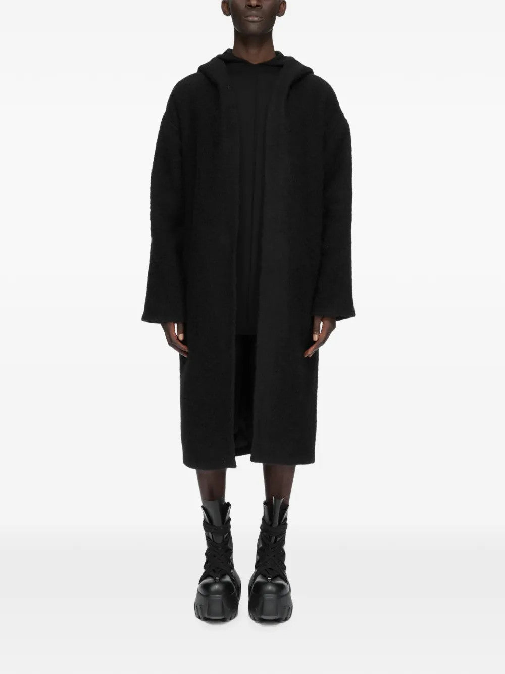 Black shorts, full body view