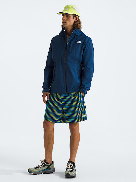 Blue jacket, full body view