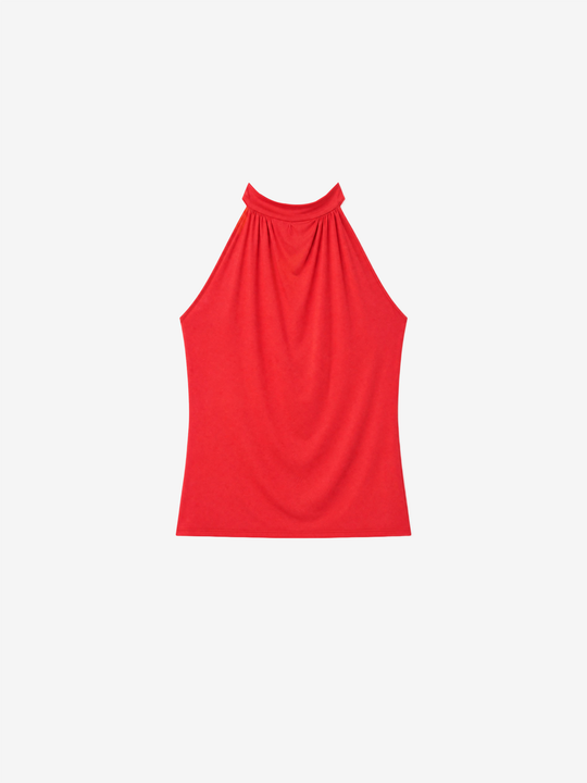 Red top, front view