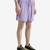 Purple shorts, full body view