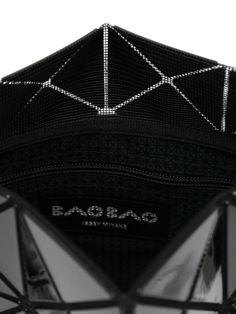 Close up of black bag, showing texture of the Polyester fabric