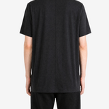 Black t-shirt, full body view