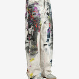 White pants worn by a person, showing the pants's fit