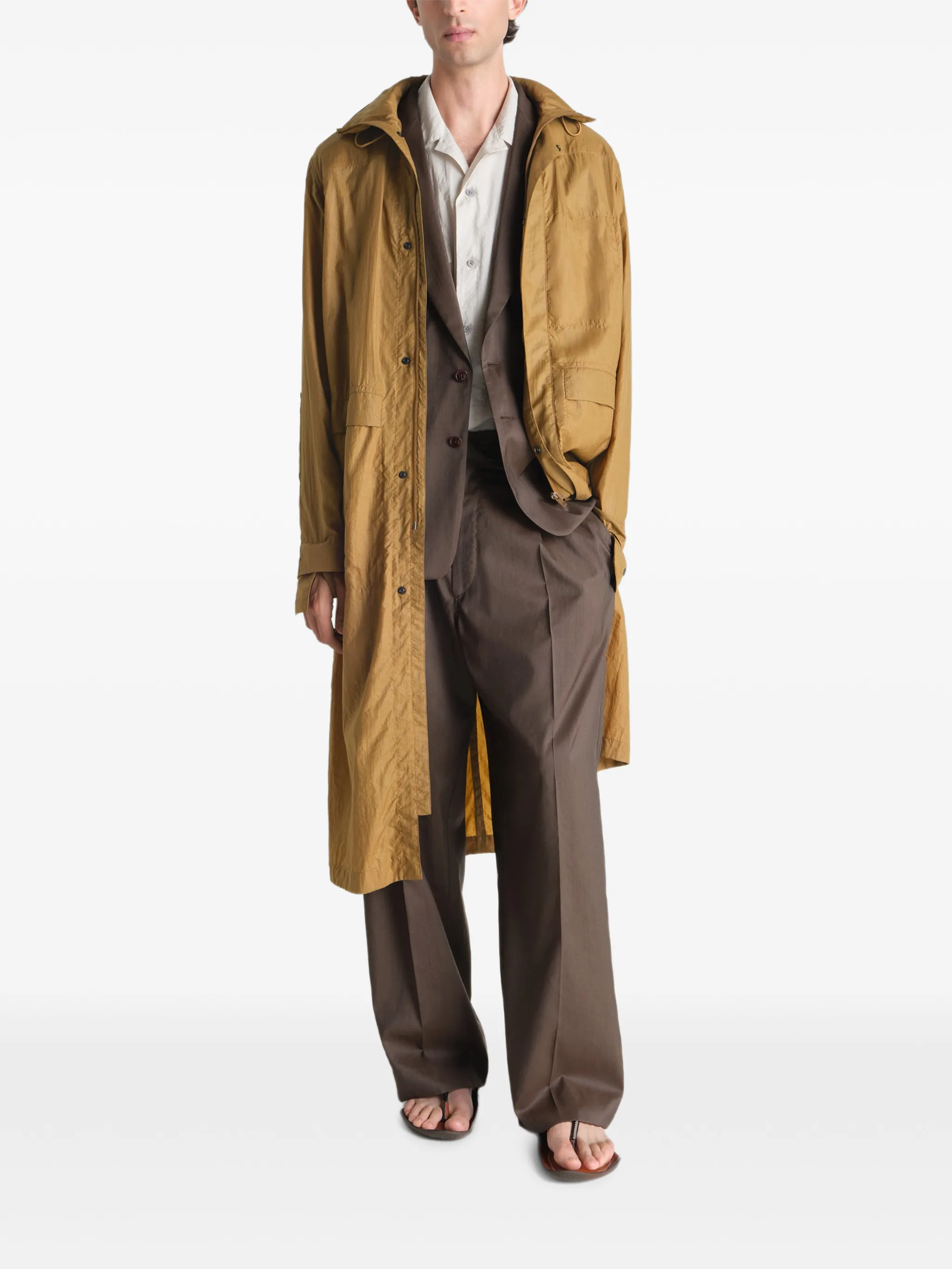 Brown jacket,full body view