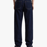 Navy jeans, full body view