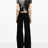 Black t-shirt, full body view